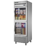 True T-23G-2-HC~FGD01 - Refrigerator, one-section, (2) glass half doors, stainless steel front